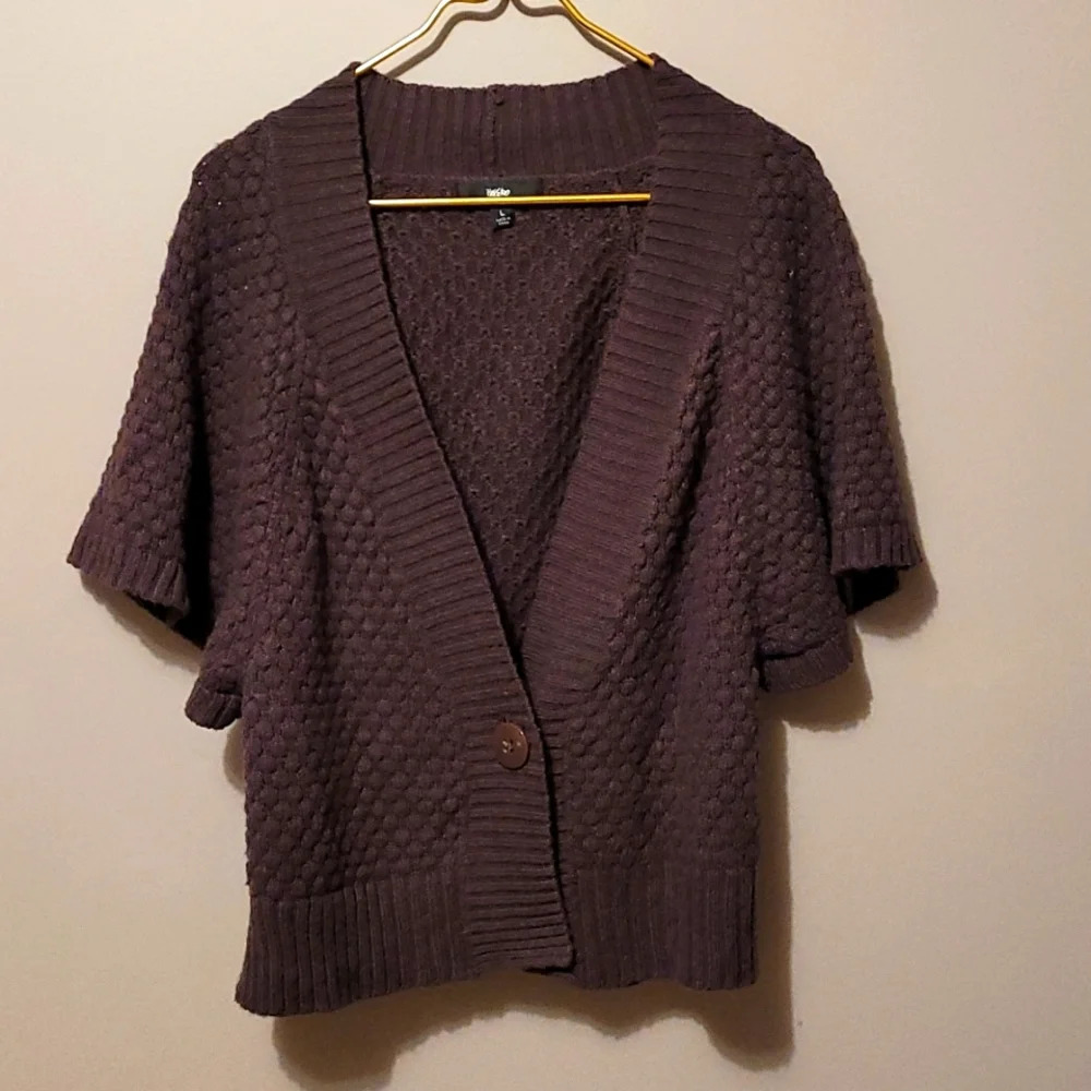MESSIMO: SIZE LARGE WOMENS BROWN KNIT SWEATER 1 BUTTON